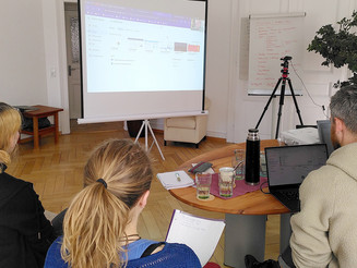 Drei Personen beim digitalen Workshop
