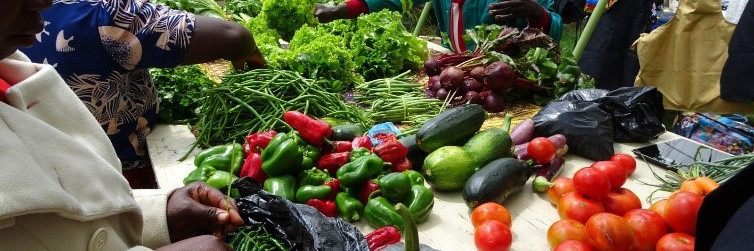 Bauer verkauft auf Markt sein frisches Gemüse
