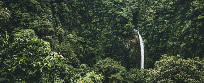 Wasserfall im dichten Regenwald von Costa Rica