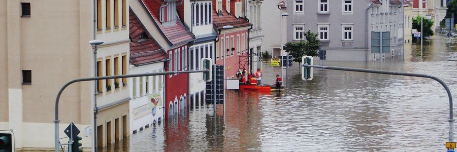High water in the streets of a german city
